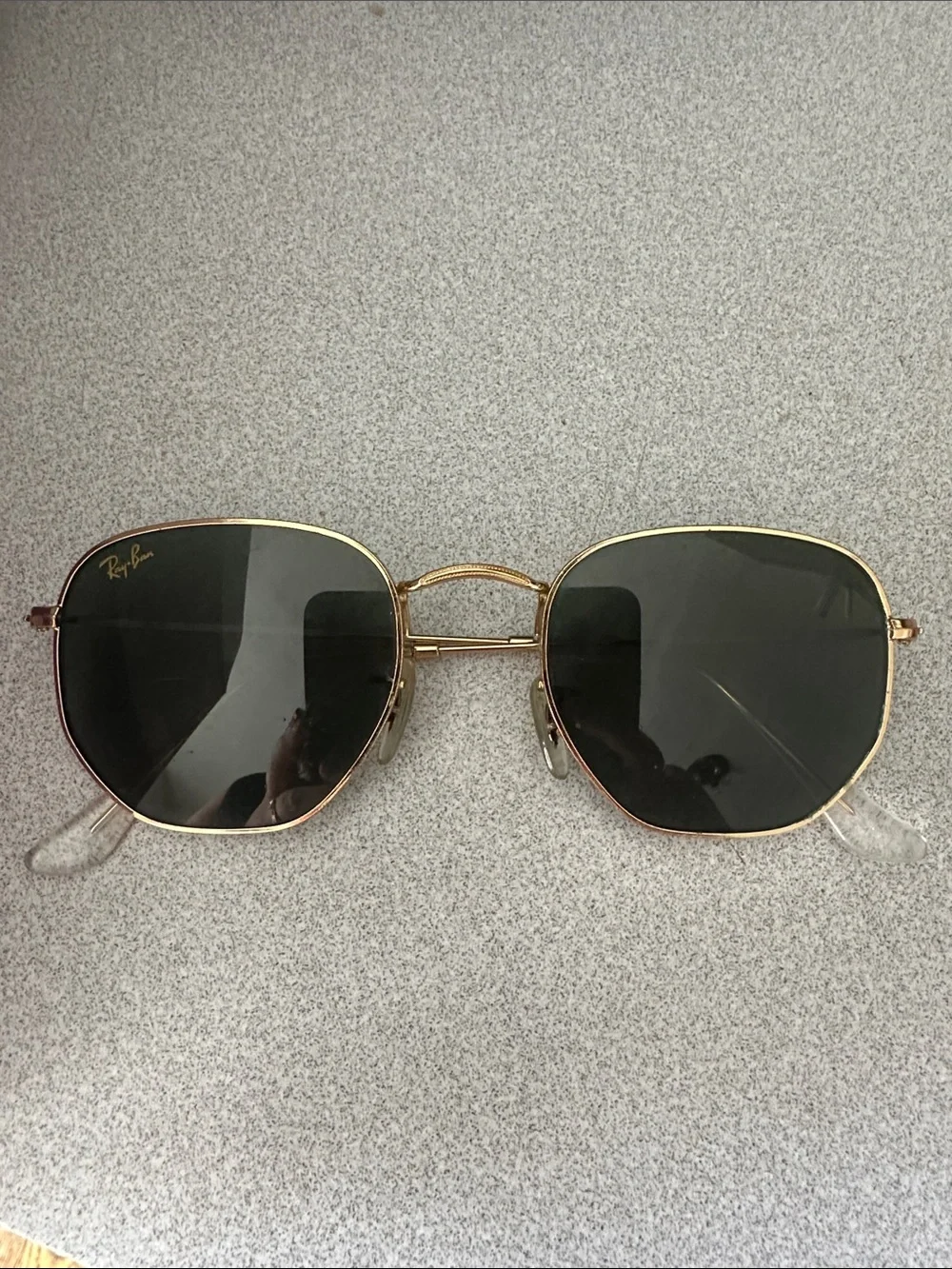 Ray-Ban Gold Frame Sunglasses with Green Lenses